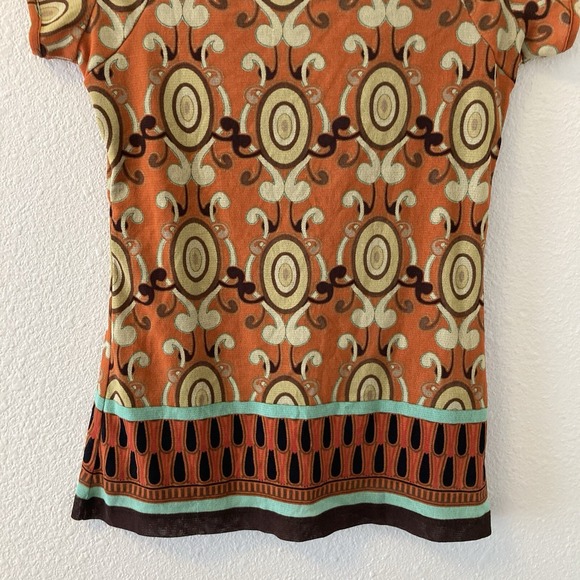Nicole By Nicole Miller Womens Top Orange Brown Y2K Style Lined Chic Size Small - Picture 11 of 16